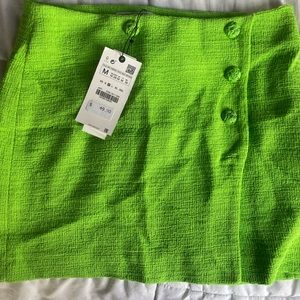 Green Zara mini skirt